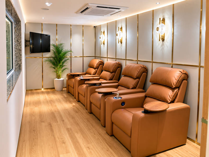 Post-procedure recovery room with patient lounge comfort at Stunning Dentistry